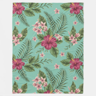 Tropical Floral Fleece Blanket