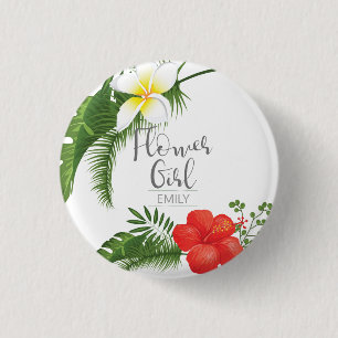 Tropical Floral Flower Girl ID475 3 Cm Round Badge
