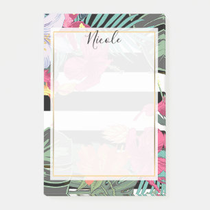 Tropical Floral Flowers Leaves Chic Botanical Glam Post-it Notes