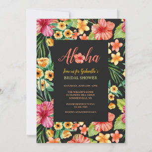 Tropical Floral Frame Bridal Shower Invitation