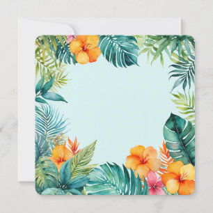 Tropical Floral Frame Colorful Summer Border Invitation
