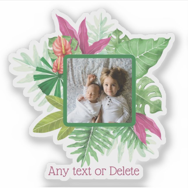Tropical Floral Frame Custom Photo and Text (Front)