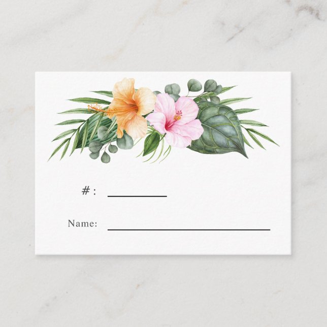 Tropical Floral Game Answer Card (Front)
