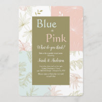 Tropical Floral Gender Reveal Invitation