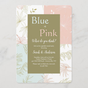 Tropical Floral Gender Reveal Invitation