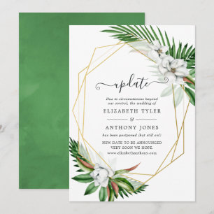 Tropical Floral Geometric Wedding Update Invitation