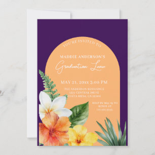 Tropical Floral Graduation Party Invitation