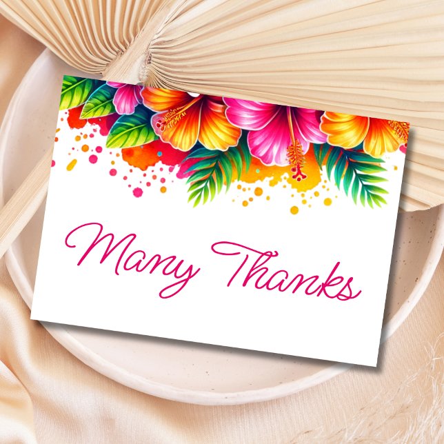 Tropical Floral Graduation Thank You Card (Creator Uploaded)