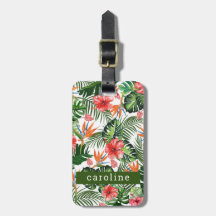 Tropical Floral Greenery Custom Named Personalised