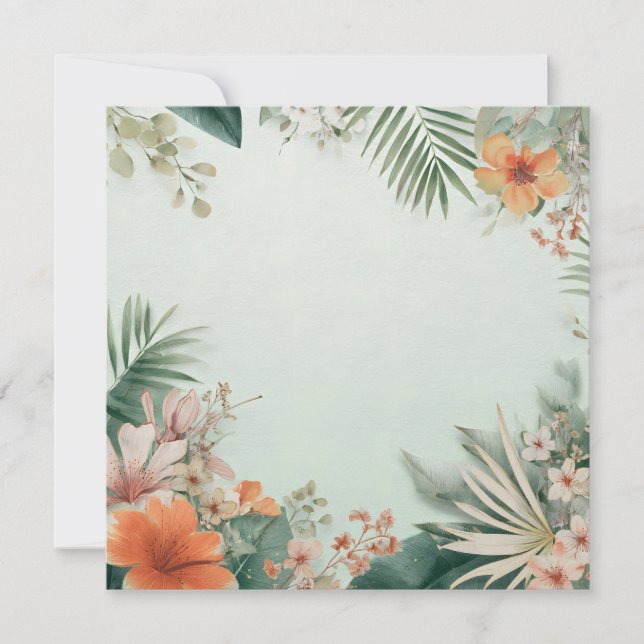 Tropical Floral Greeting Card (Front)