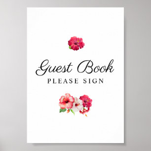 Tropical Floral Guest Book Sign