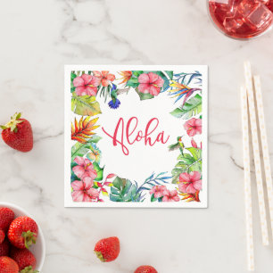 Tropical Floral Hibiscus Aloha Hawaiian Party   Napkin