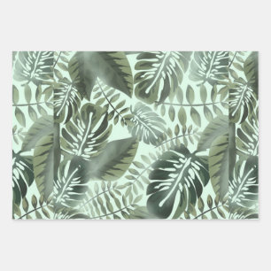Tropical floral hibiscus flowers wrapping paper sheet