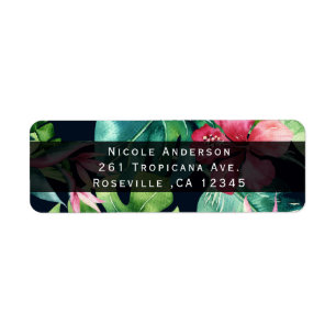 Tropical Floral Hibiscus Leaves Summer Invitation