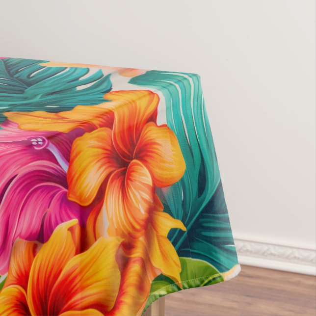 Tropical Floral Hibiscus  Tablecloth (In Situ)