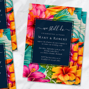 Tropical Floral Hibiscus We Still Do Vow Renewal Invitation