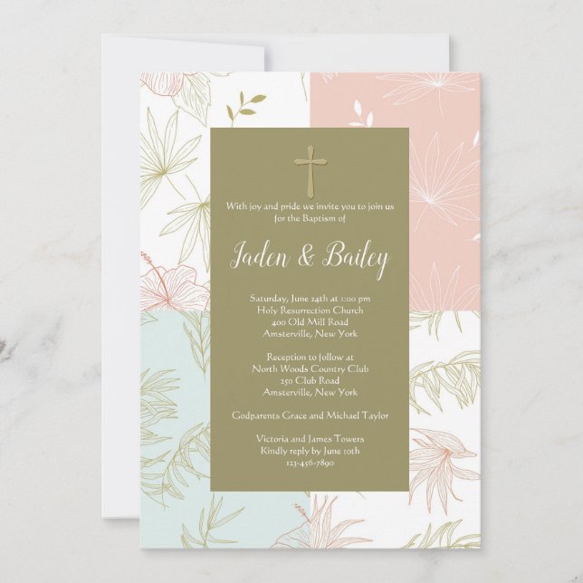 Tropical Floral Invitation (Front)