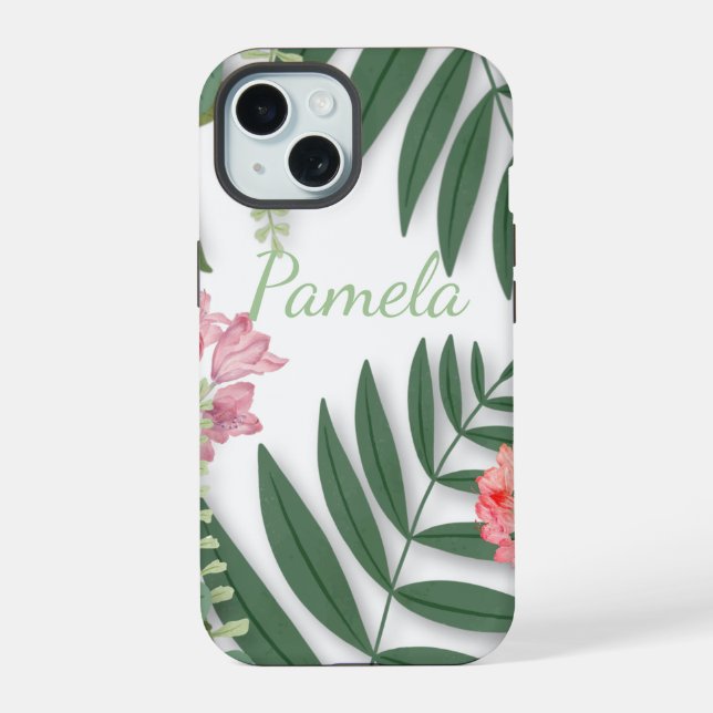 Tropical Floral  iPhone 15 Case (Back)