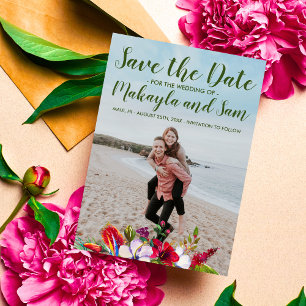Tropical Floral Island Hibiscus Save The Date