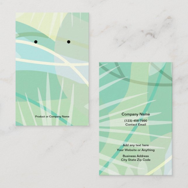 Tropical Floral Jewellery Display Cards  (Front/Back)