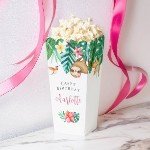 Tropical Floral Jungle Animals Kids Birthday Party Favour Box