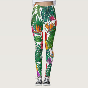 Tropical Floral Jungle Pattern Leggings