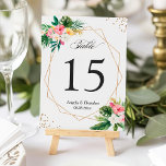 Tropical Floral Leaves Luau Wedding Table Number<br><div class="desc">Tropical Floral Luau Wedding Table Number Card. (1) Please customise this template one by one (e.g, from number 1 to xx) , and add each number card separately to your cart. (2) For further customisation, please click the "customise further" link and use our design tool to modify this template. (3)...</div>