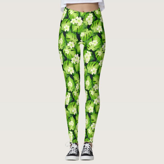 Tropical Floral Leggings (Front)