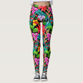 Tropical Floral Leggins Leggings