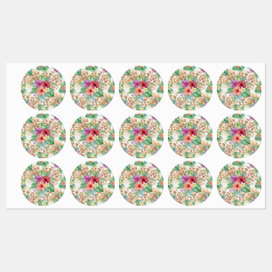 Tropical Floral Leopard Print Pattern