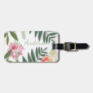 Tropical Floral Luggage Tag