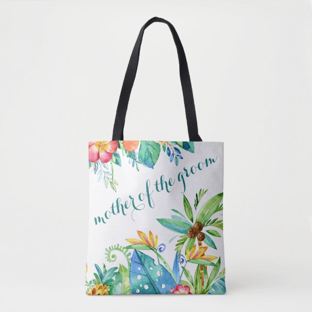 Tropical Floral Mother of the Groom Tote Bag (Front)