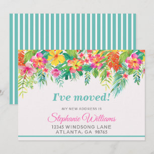 Tropical Floral New Address Announcement