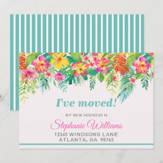 Tropical Floral New Address Announcement