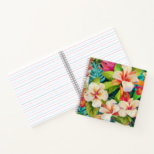 Tropical Floral Oil Painting Style Notebook