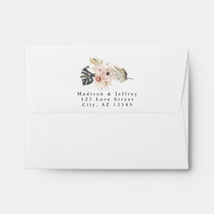 Tropical Floral & Palm Bohemian Wedding Envelope