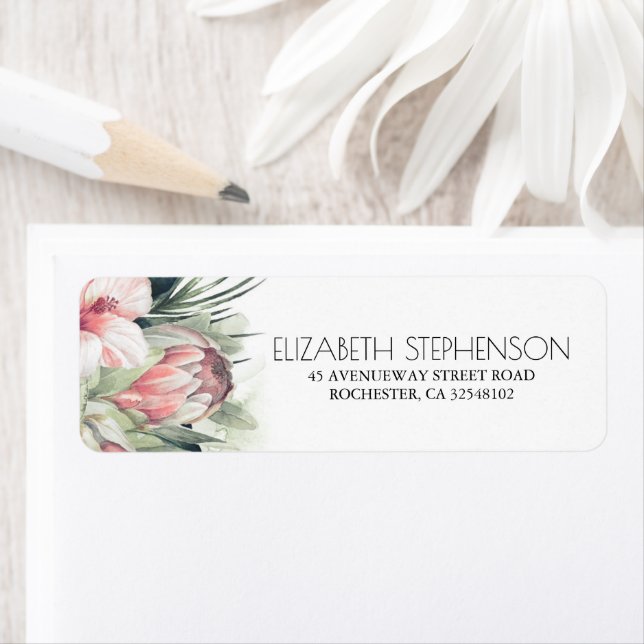 Tropical Floral Palm Leaves Bouquet Watercolor (Insitu)