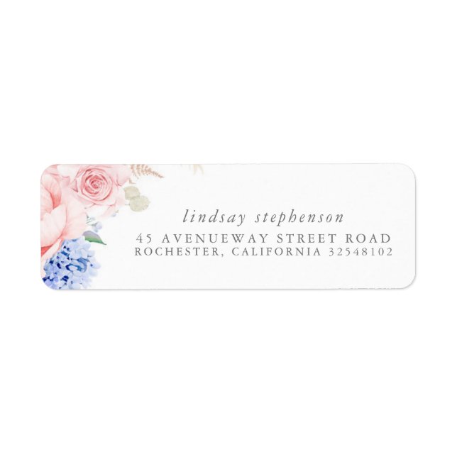 Tropical Floral Pampas Grass Wedding Label (Front)