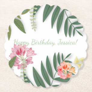 Tropical Floral Paper Coaster