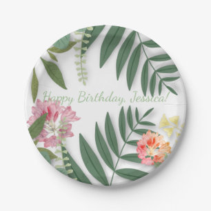 Tropical Floral Paper Plate
