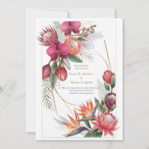 Tropical Floral Paradise Botanical Gold Wedding 