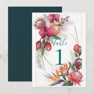Tropical Floral Paradise Botanical Gold Wedding  Invitation