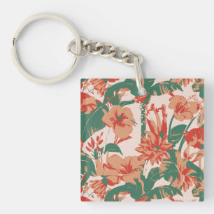 Tropical Floral Paradise Key Ring