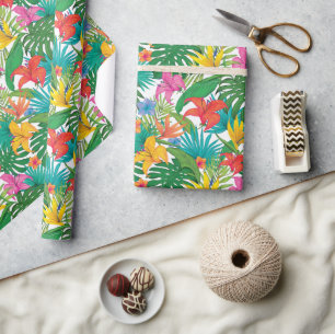 Tropical Floral Party Wrapping Paper