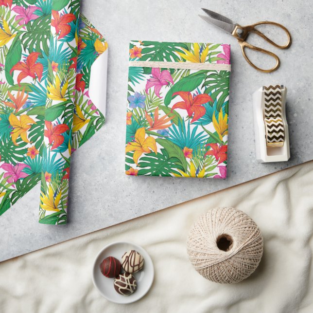 Tropical Floral Party Wrapping Paper (Crafts)