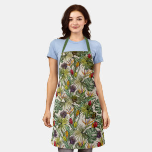 Tropical Floral Pattern Apron