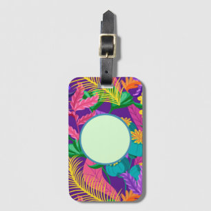 Tropical Floral Pattern Custom Text Template-68578 Luggage Tag