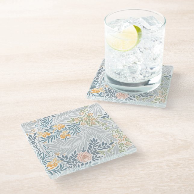 Tropical Floral pattern design Glass Coaster (Angled)