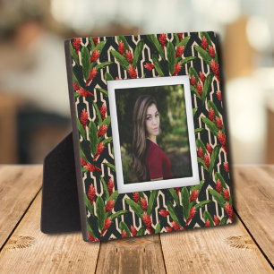 Tropical Floral Pattern Frameless Photo Easel Back Plaque