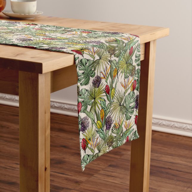 Tropical Floral Pattern Medium Table Runner (In Situ)